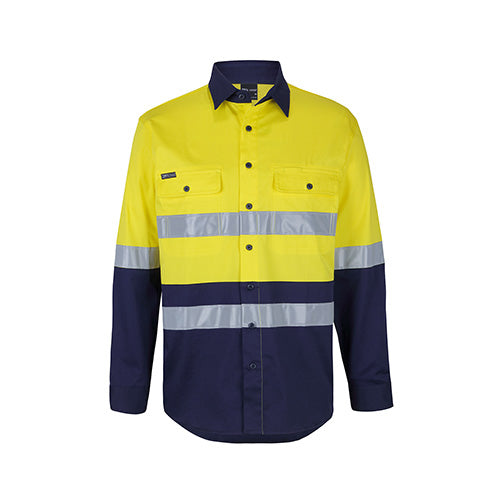 Hi Vis (D+N) L/S Stretch Work Shirt with tape | 6DSWL