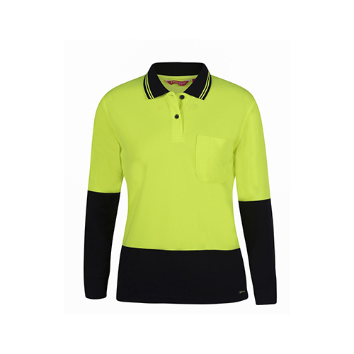 Womens Hi Vis Long Sleeve Comfort Polo | 6LHCL