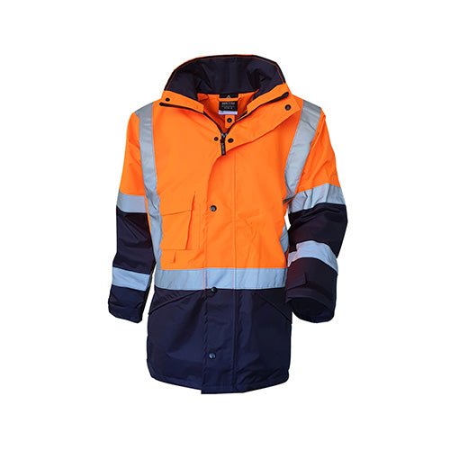 Safe-T-Tec | Orange/Navy Essentials Waterproof Jacket DN | 801059