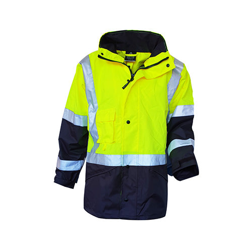 Safe-T-Tec | Yellow/Navy Essentials Waterproof Jacket DN | 801060