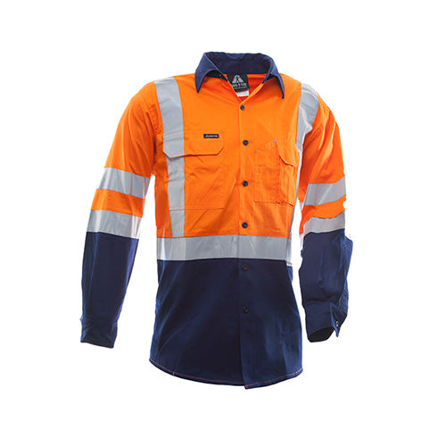 Safe-T-Tec | Orange/Navy Shirt 170gsm Cotton DN | 801134