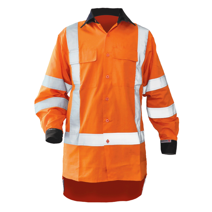 Safe-T-Tec | Ripstop TTMC Shirt 155gsm Cotton DN Orange/Black | 801149