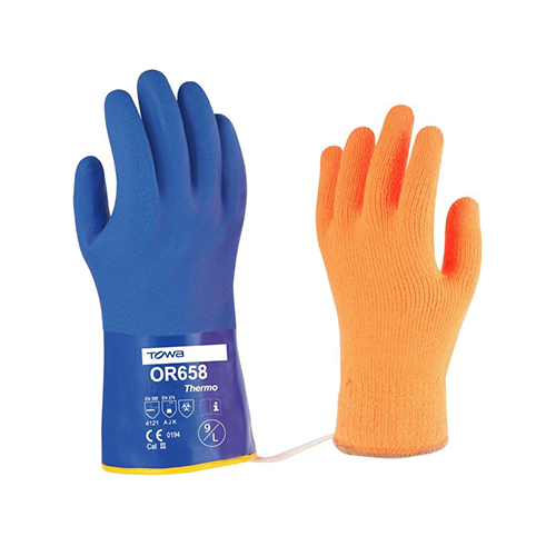 Towa Blue Thermal PVC Gloves | Carton of 120 Pairs