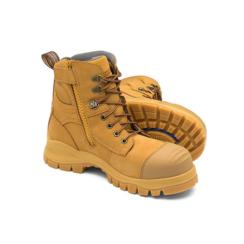 Blundstone | Wheat Premium Nubuck Zip Side Lace Up Ankle Boot with TPU Toe Guard | #992