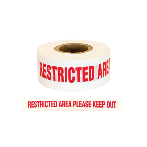 Restricted Area Please Keep Out Barrier Warning Tape
