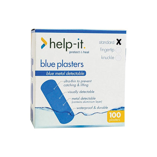 Blue Metal Detectable Knuckle Plaster | Packet of 100
