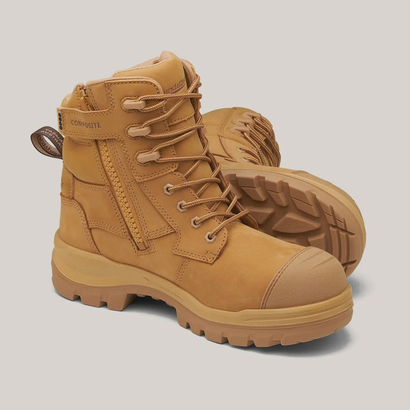 Rotoflex Composite Wheat Nubuck Zip Sided Boot