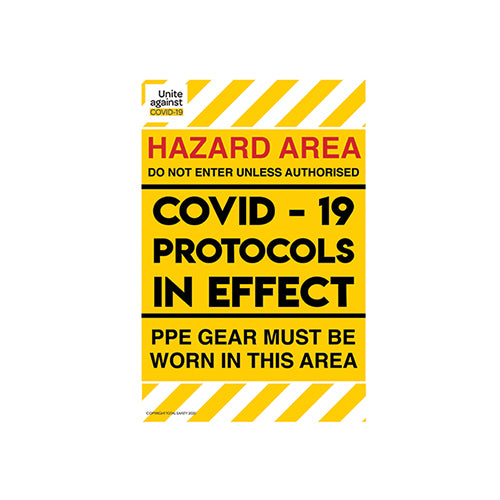 Covid-19 Hazard sign | 300 x 450 Coreflute Board