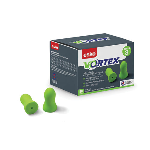 Esko | Vortex Replacement Headband Earplugs Pods | Carton of 10 Boxes