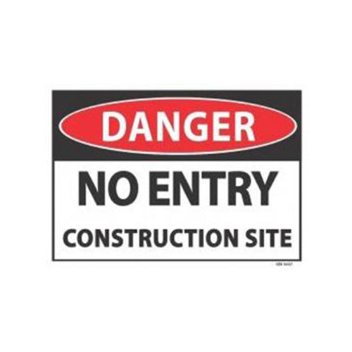 Danger No Entry Construction Site Sign | 340mm x 240mm