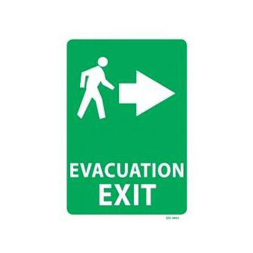 Evacuation Exit Right PVC Sign | 340mm x 240mm