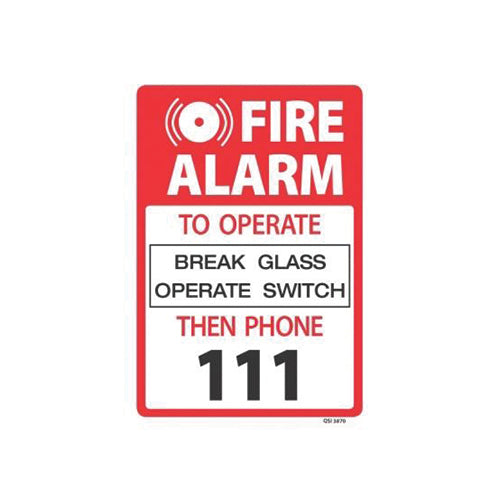 Fire Alarm To Operate Break Glass 240mm x 340mm