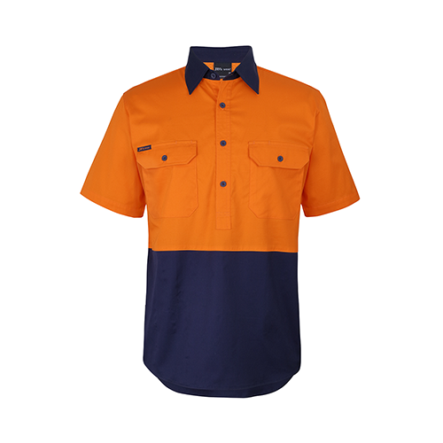 Hi Vis Close Front Short Sleeve 150g Shirt | 6HVCW