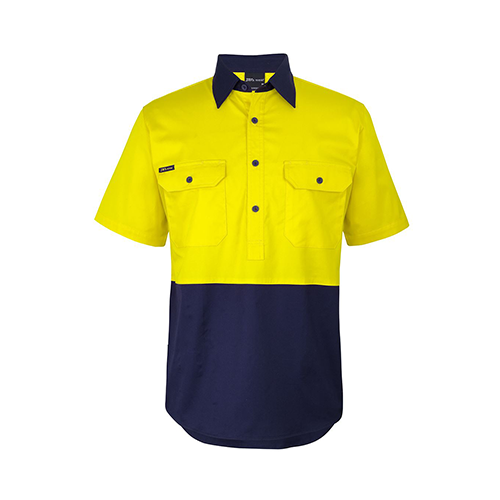 JBs Wear | Hi Vis Close Front Short Sleeve 150g Shirt | 6HVCW