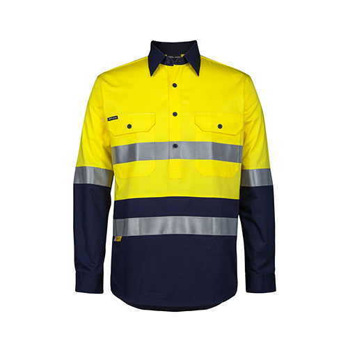 Hi Vis Day & Night Close Front Long Sleeve 150g Shirt | 6HWCS