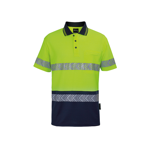 Hi Vis Day & Night Cotton Back Short Sleeve Segmented Tape Polo | 6HMSS