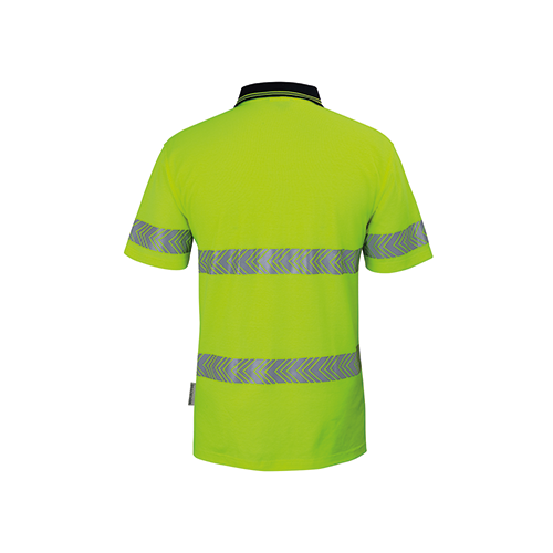 Hi Vis Day & Night Cotton Back Short Sleeve Segmented Tape Polo | 6HMSS