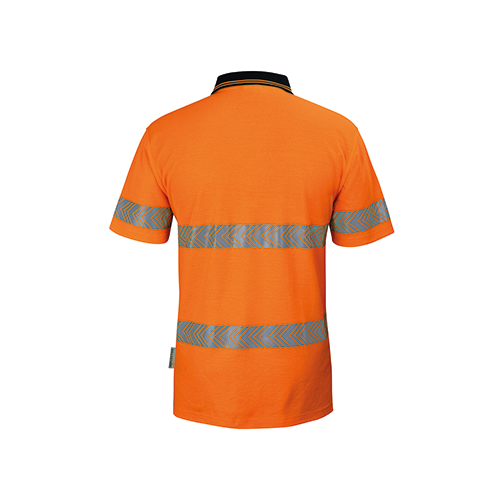 Hi Vis Day & Night Cotton Back Short Sleeve Segmented Tape Polo | 6HMSS