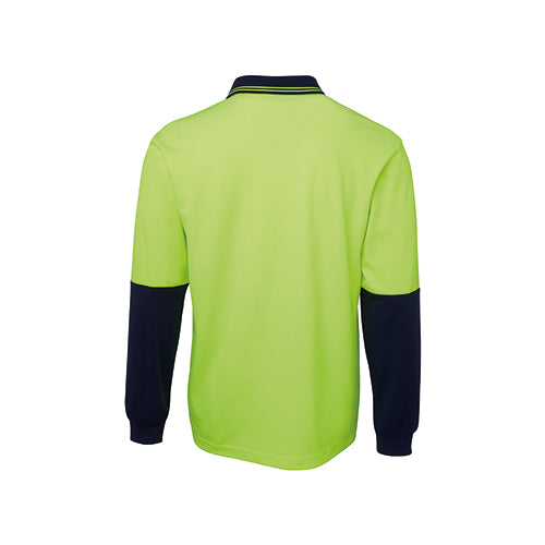 Hi Vis Long Sleeve Cotton Back Polo | 6HPL