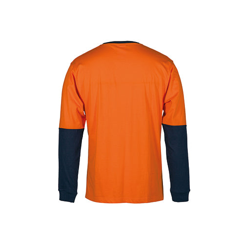 Hi Vis Long Sleeve Crew Neck Cotton T-Shirt | 6HVTN