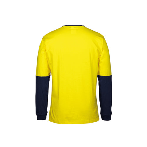 Hi Vis Long Sleeve Crew Neck Cotton T-Shirt | 6HVTN