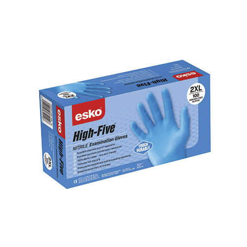 Esko | "High Five" Industrial Blue Nitrile Glove | Carton of 10 Boxes