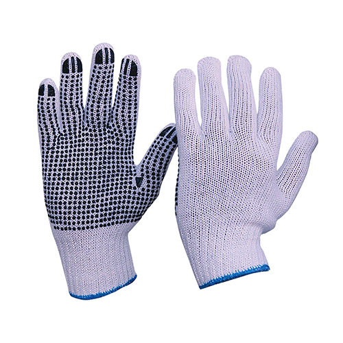Esko | Knitted Polycotton Gloves with Dots | 12 Pairs