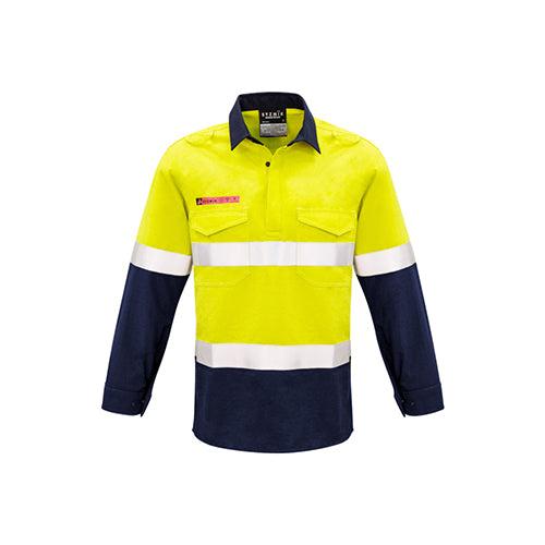 Syzmik Workwear | Mens FR Closed Front Hooped Taped Spliced Shirt | ZW133