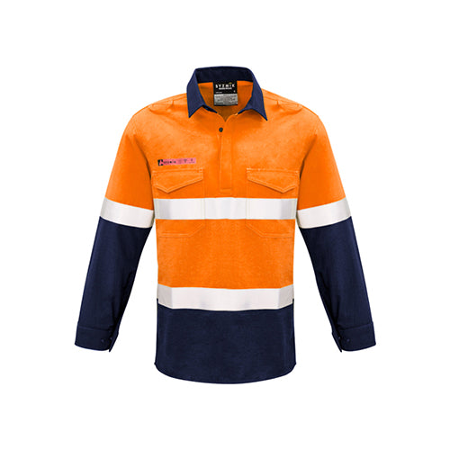 Syzmik Workwear | Mens FR Closed Front Hooped Taped Spliced Shirt | ZW133