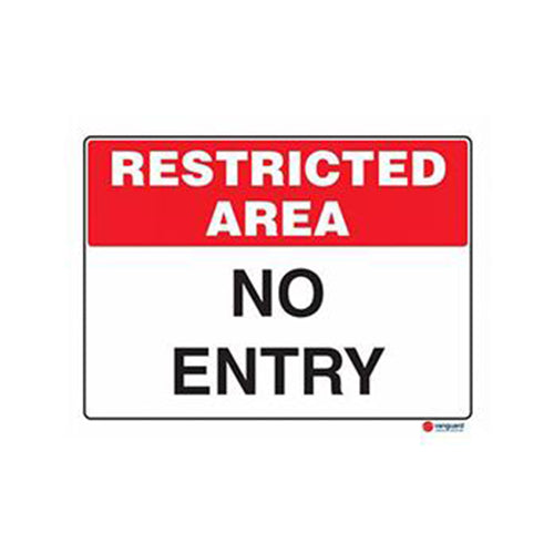 Restricted Area No Entry Safety Sign | 225 x 300mm