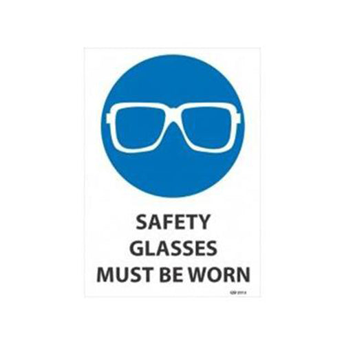 Safety Glasses Must Be Worn Sign | 240mm x 340mm