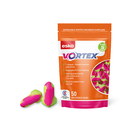 Vortex Earplugs T-Shaped Uncorded | 50 Pairs