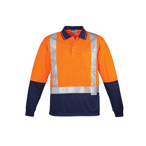 Mens Hi Vis Spliced Long Sleeve Polo (Shoulder Taped) | ZH234