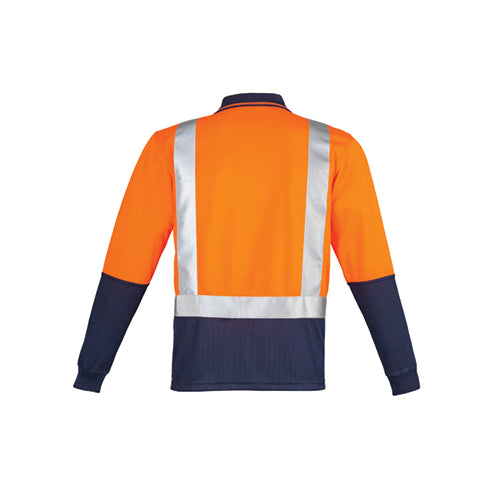 Mens Hi Vis Spliced Long Sleeve Polo (Shoulder Taped) | ZH234