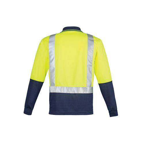 Mens Hi Vis Spliced Long Sleeve Polo (Shoulder Taped) | ZH234