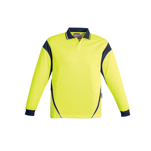 Mens Hi Vis Aztec Long Sleeve Polo | ZH249