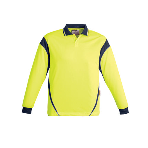 Mens Hi Vis Aztec Long Sleeve Polo | ZH249