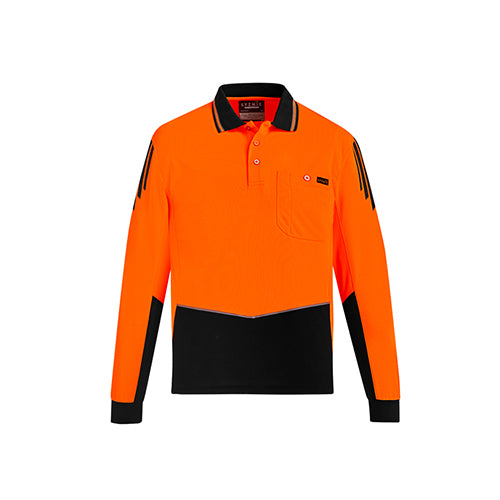 Mens Hi Vis Flux Long Sleeve Polo | ZH310