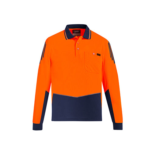 Mens Hi Vis Flux Long Sleeve Polo | ZH310