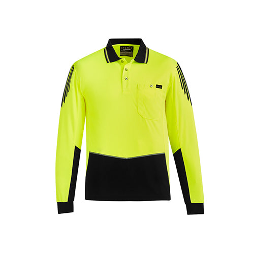 Mens Hi Vis Flux Long Sleeve Polo | ZH310