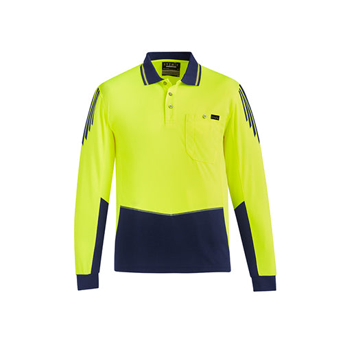 Mens Hi Vis Flux Long Sleeve Polo | ZH310
