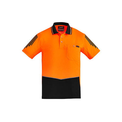 Syzmik Workwear | Mens Hi Vis Flux Short Sleeve Polo | ZH315