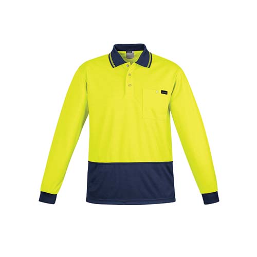 Mens Comfort Back Long Sleeve Polo | ZH410