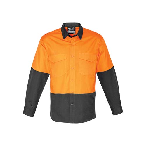 Mens Rugged Cooling Hi Vis Spliced Long Sleeve Shirt | ZW128
