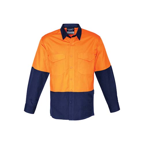 Mens Rugged Cooling Hi Vis Spliced Long Sleeve Shirt | ZW128