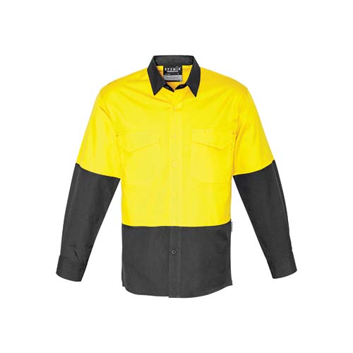 Mens Rugged Cooling Hi Vis Spliced Long Sleeve Shirt | ZW128
