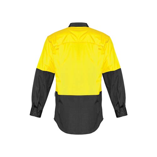 Mens Rugged Cooling Hi Vis Spliced Long Sleeve Shirt | ZW128