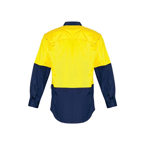 Mens Rugged Cooling Hi Vis Spliced Long Sleeve Shirt | ZW128