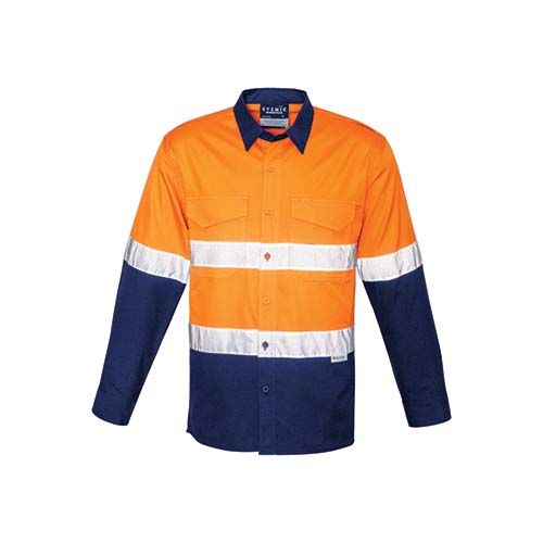 Mens Rugged Cooling Taped Long Sleeve Hi Vis Spliced Shirt | ZW129
