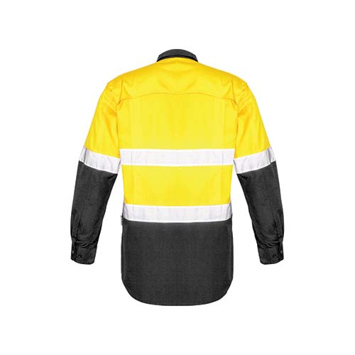 Mens Rugged Cooling Taped Long Sleeve Hi Vis Spliced Shirt | ZW129